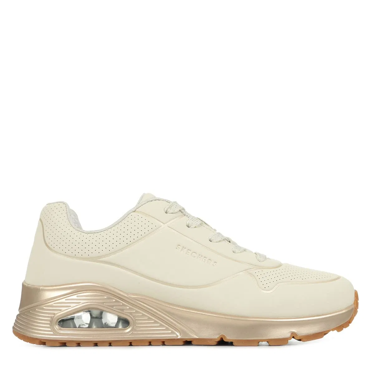 Детские кроссовки для девочек с платформой Uno Gen1 Cool Heels Skechers, Natural Synthetic Trim — фото 2