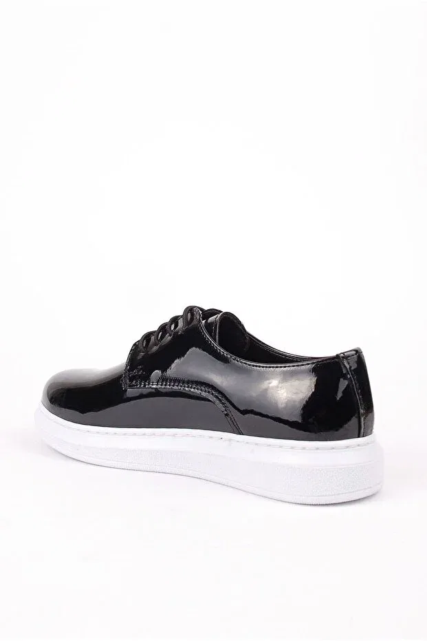 Детские классические туфли для мальчиков лакированные на шнуровке Boy'S black patent leather laced classic shoes Rıdvan Çelik, Black — фото 3