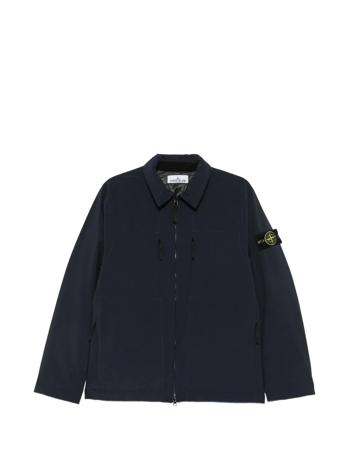 Куртка на молнии с логотипом синяя Stone Island, синий
