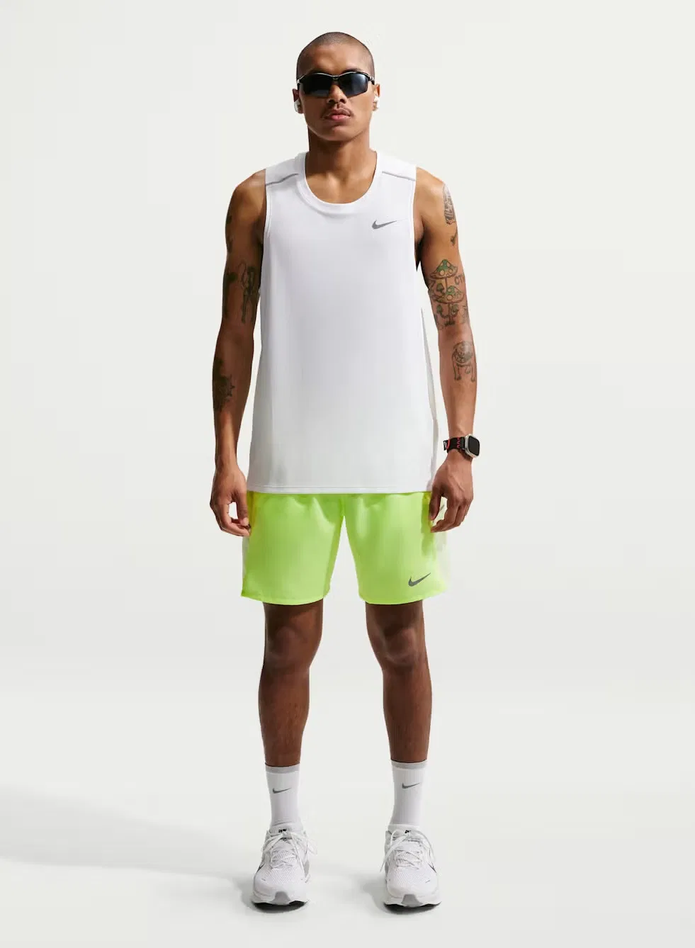 Майка спортивная без рукавов Dri Fit Miler Nike, белый — фото 3