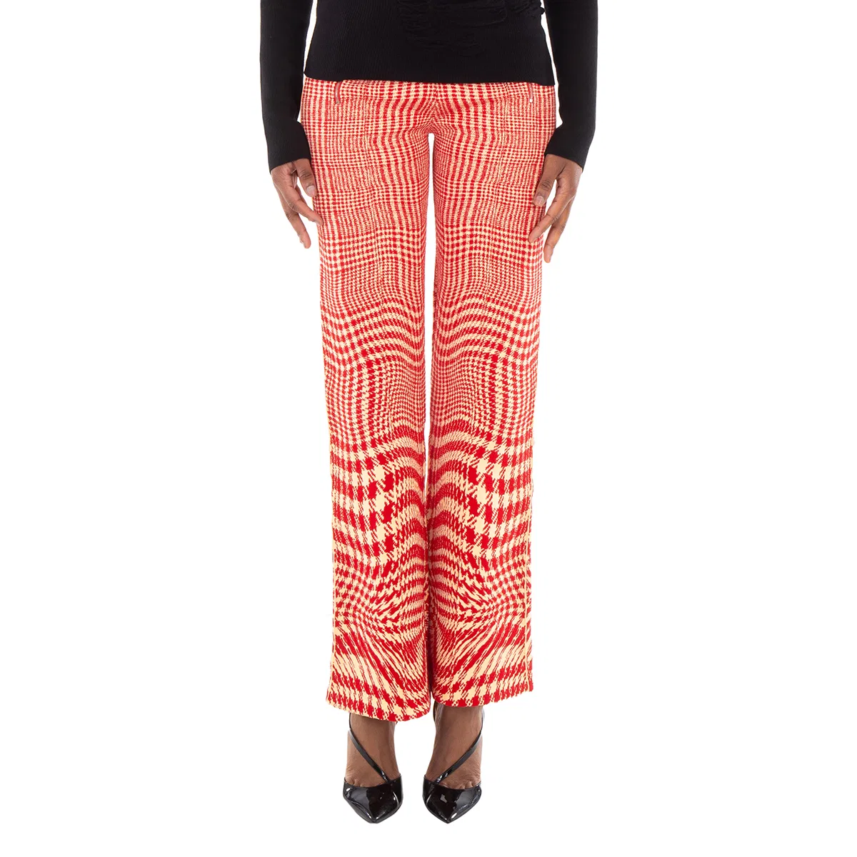Брюки с принтом Houndstooth Wool-Blend Trousers Burberry, Pillar Ip Pattern