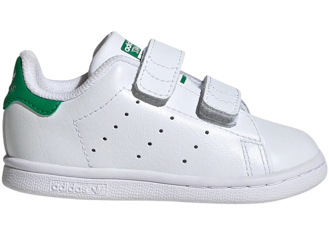 Детские кроссовки с закрытием на липучке Adidas Stan Smith Comfort Closure, Cloud White Cloud White Green