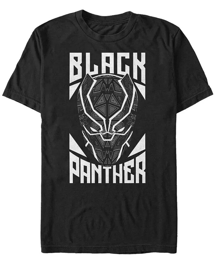

Мужская геометрическая маска Marvel Black Panther, футболка с коротким рукавом Fifth Sun, черный