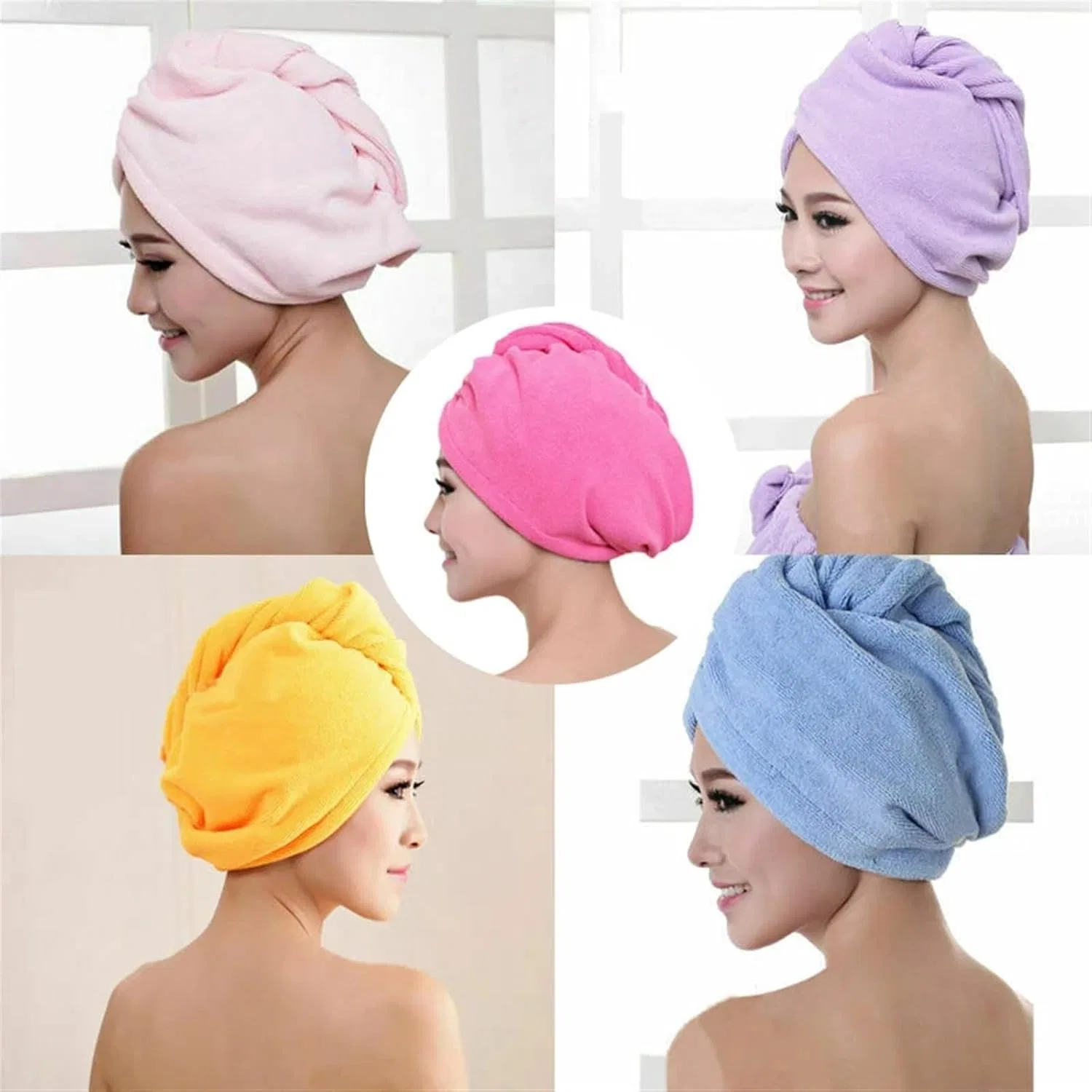 Шапочка для сушки волос Microfiber, TYNXK, 60x20 см, Белый — фото 3