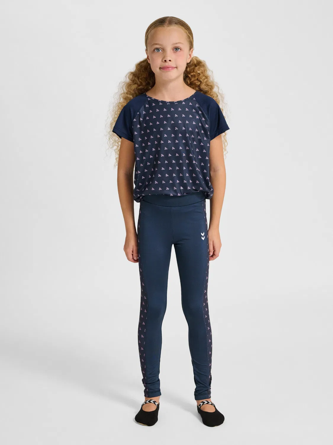 Детские леггинсы с принтом Hmljr Mix Hummel, Mitternachtsviolett / Dunkelblau — фото 4