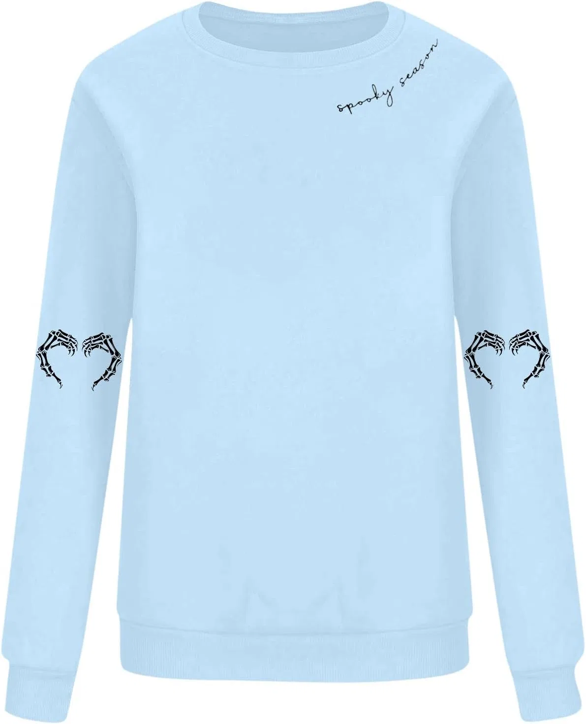 Женский свитшот с принтом Spooky Season, Dd Light Blue — фото 4