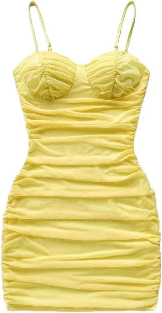 Женское ками-платье мини с запахом, Mustard Yellow