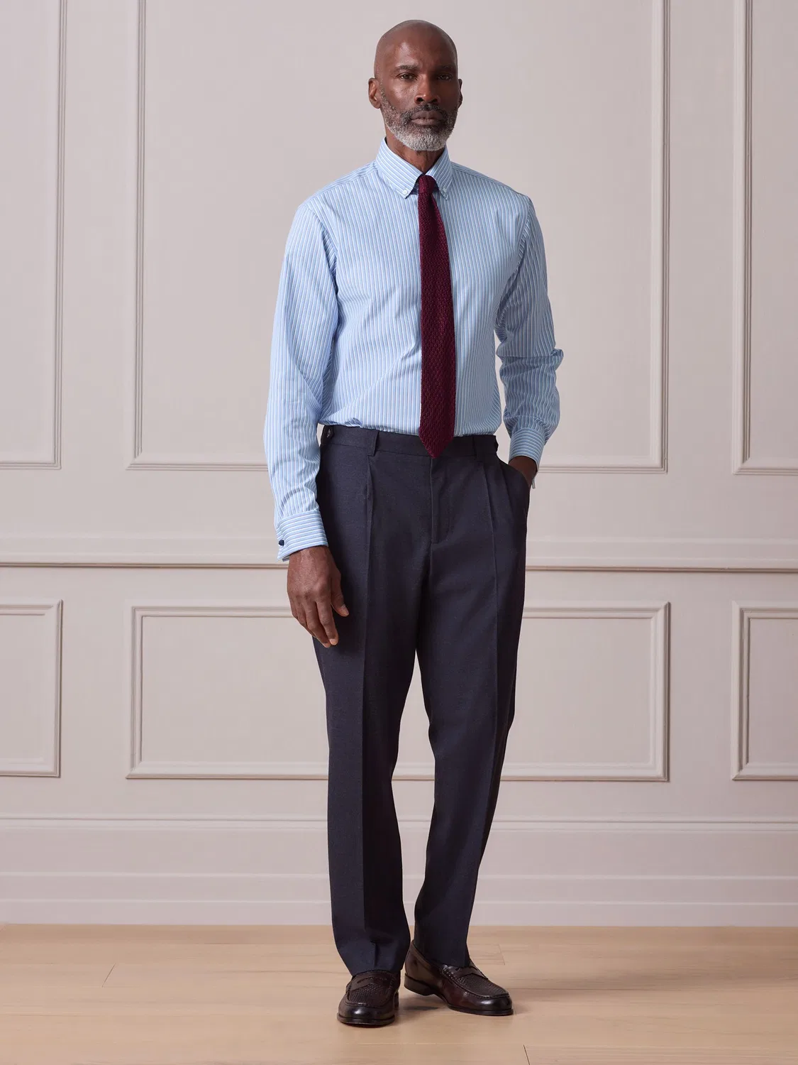 Рубашка с полосками, Slim Fit, Signature Cotton Next, Сине-фиолетовый — фото 2