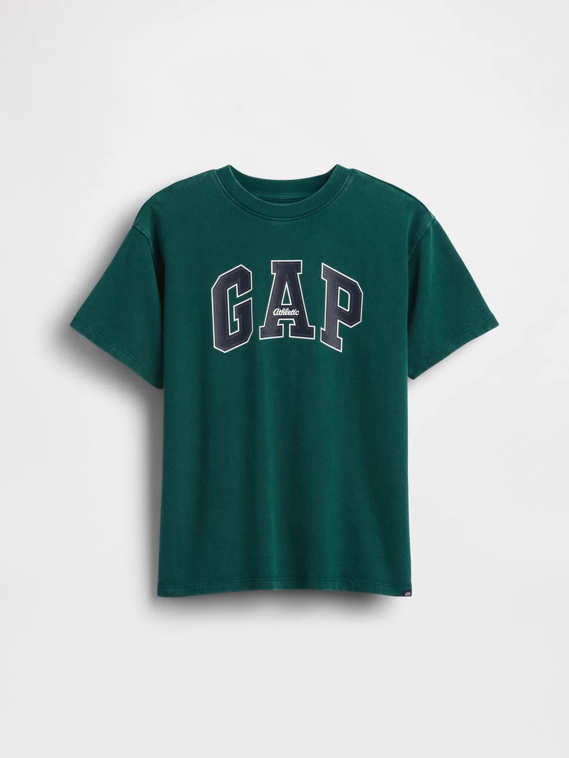 Футболка с логотипом Gap Green Heavyweight Relaxed Gap, зеленый