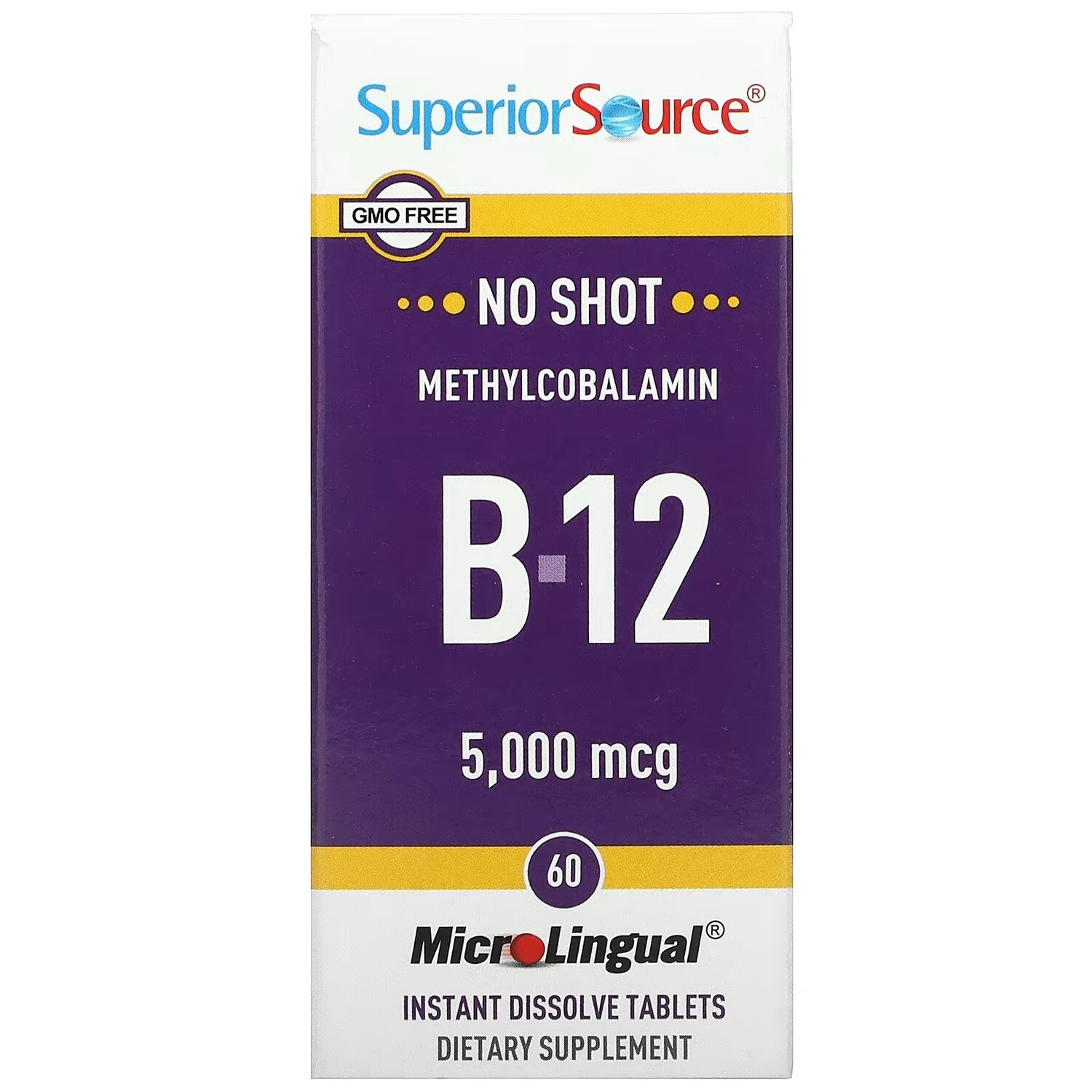 

Superior Source метилкобаламин B12 5000 мкг, 60 быстрорастворимых таблеток
