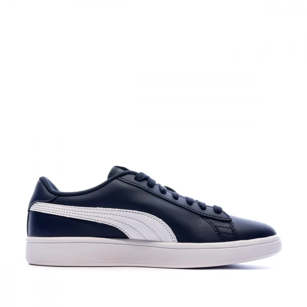 Детские кроссовки для мальчиков с кожаным верхом Smash V2 L Jr PUMA PUMA White Peacoat Blue — фото 2