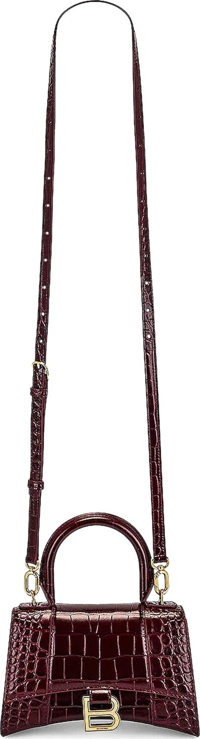 Сумка Balenciaga Hourglass XS Handbag Dark Red, красный — фото 3
