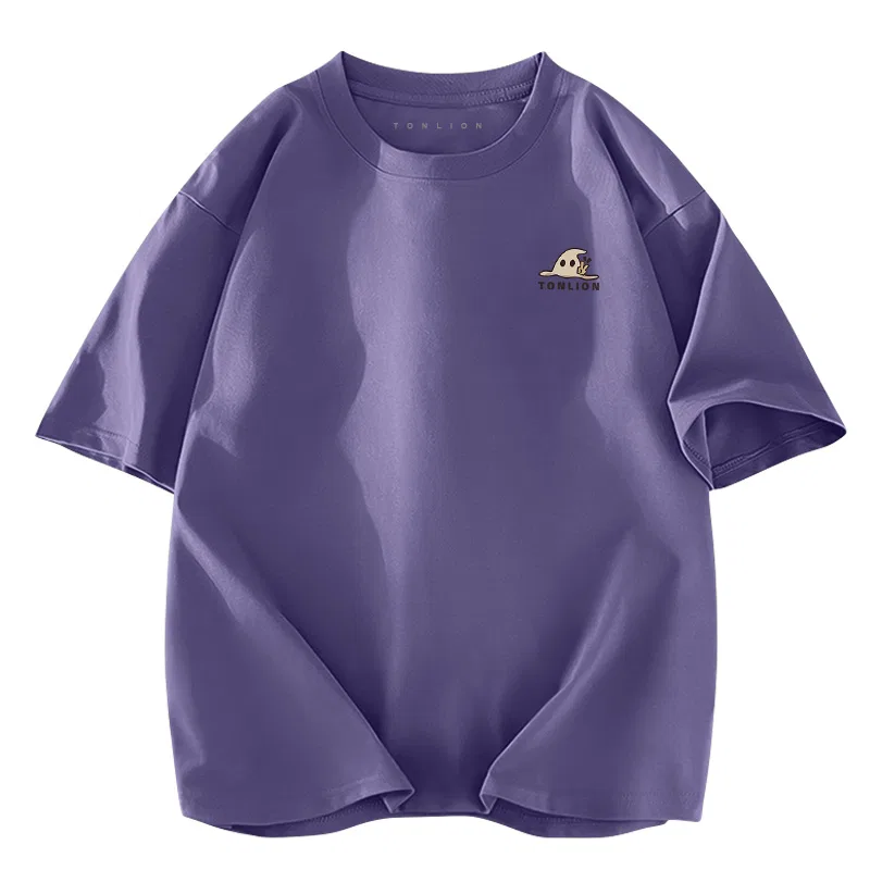 Детская футболка с принтом Crew Neck Thin Straight Fit Tonlion, Purple