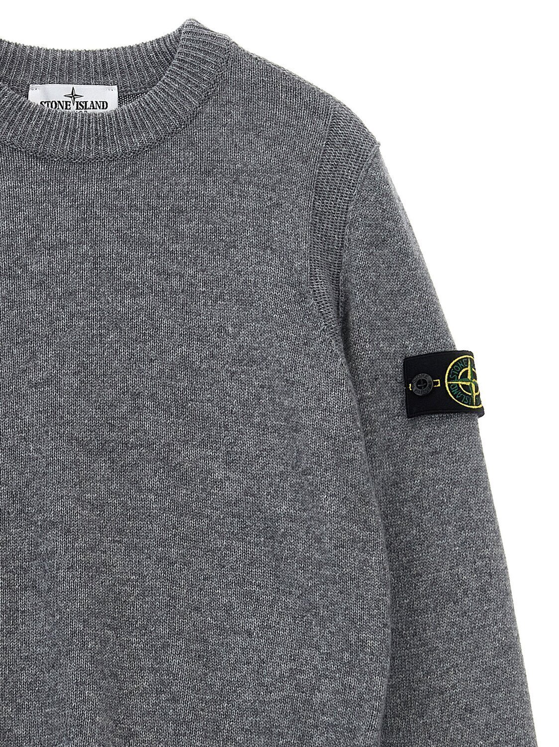 Свитер с нашивкой-логотипом Stone Island Junior, серый — фото 3