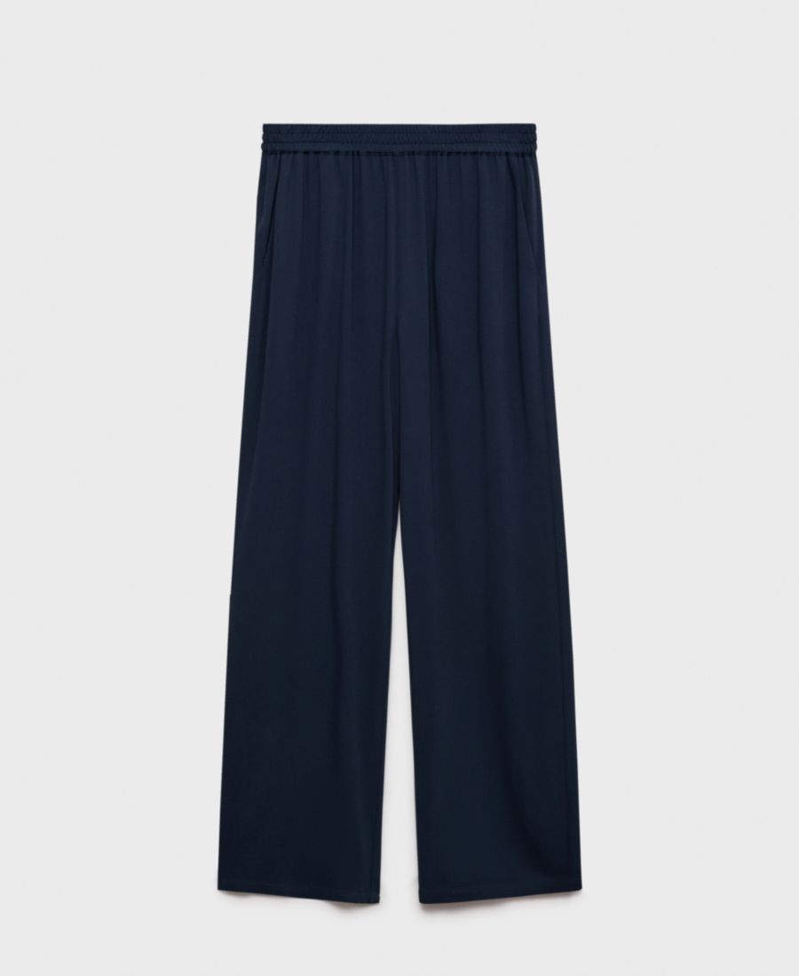 

Женские брюки прямого кроя с эластичным поясом MANGO, Dark Navy