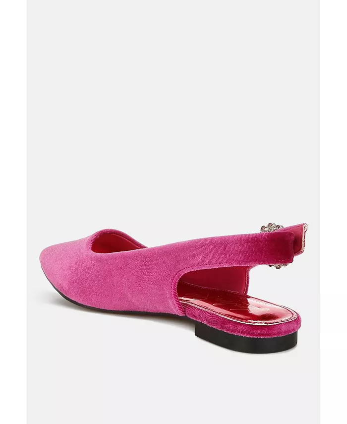 Dolan Velvet Slingback Туфли на плоской подошве женские сандалии London Rag, розовый — фото 2