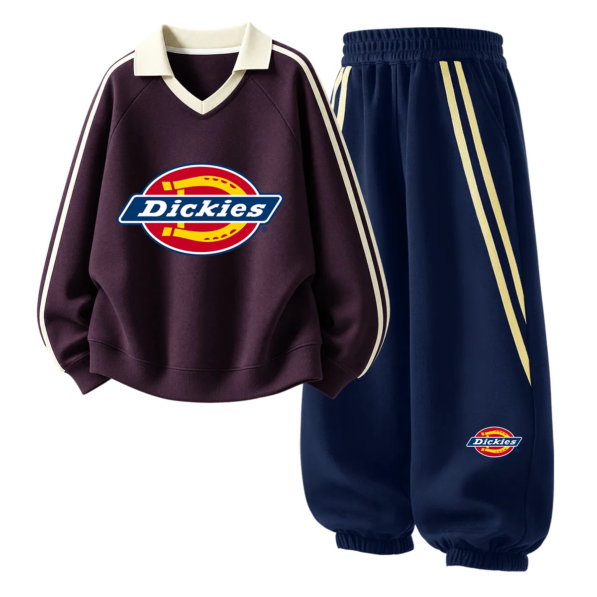 Детский комплект из футера с принтом Dickies, Berry Purple/Navy