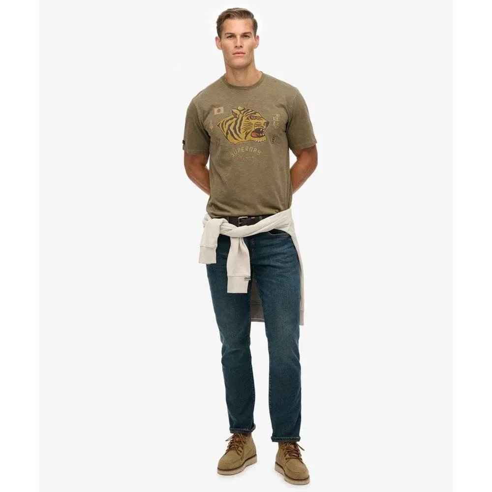 Футболка свободного кроя Superdry Campaign Souvenir Loose Fit, зеленый — фото 4