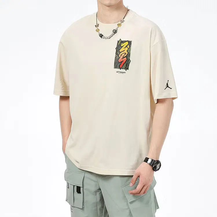 Футболка с принтом Jordan Dri-FIT Zion Nike, кремовый — фото 2