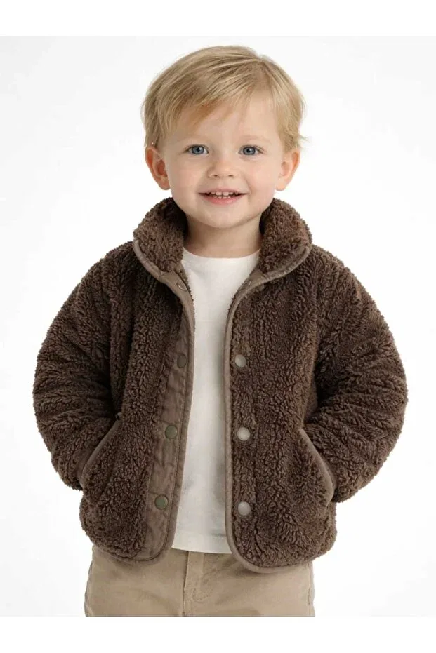 Детское пальто для девочек из плюша Basics Mow, Brown