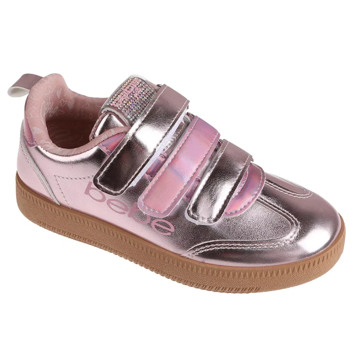 Детские кроссовки для девочек металлик Bebe, Pink