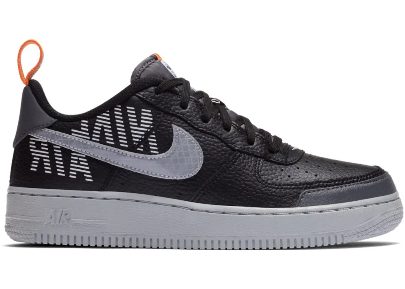 Детские кроссовки Lifestyle Nike Air Force 1 Low LV8 Under Construction Black, Black/Dark Grey/Total Orange/Wolf Grey