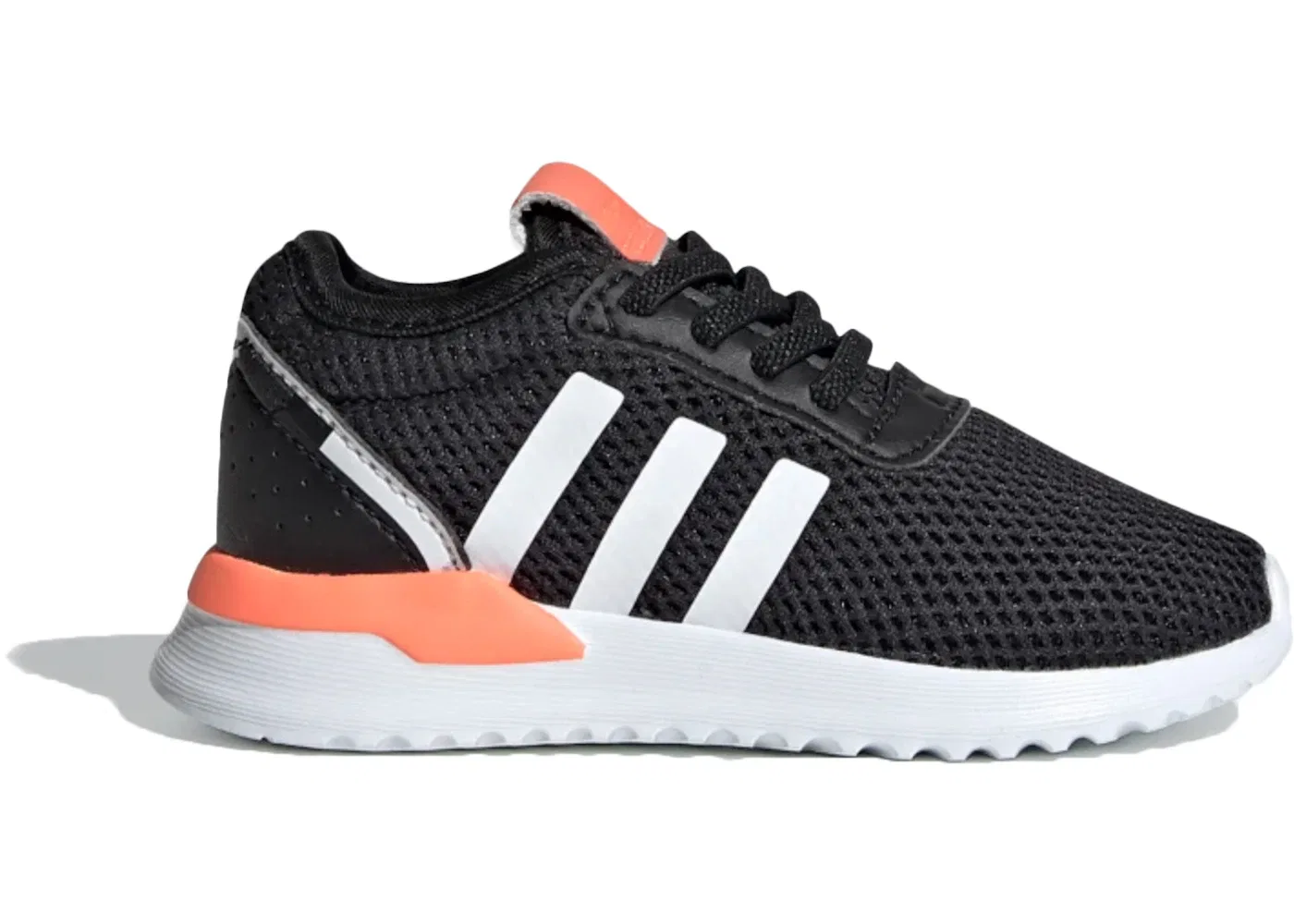 Детские кроссовки без шнурков Adidas U Path X, Core Black/Cloud White/Signal Coral