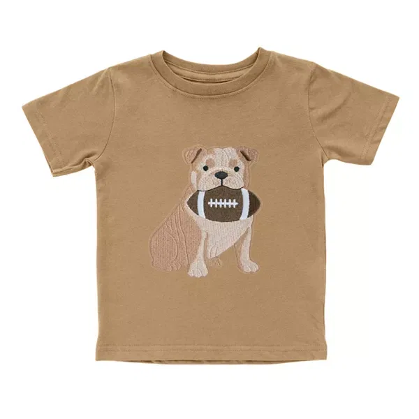 Детская футболка для мальчиков с патчем Bulldog Football Short Sleeve T-Shirt Sweet Wink, Mocha