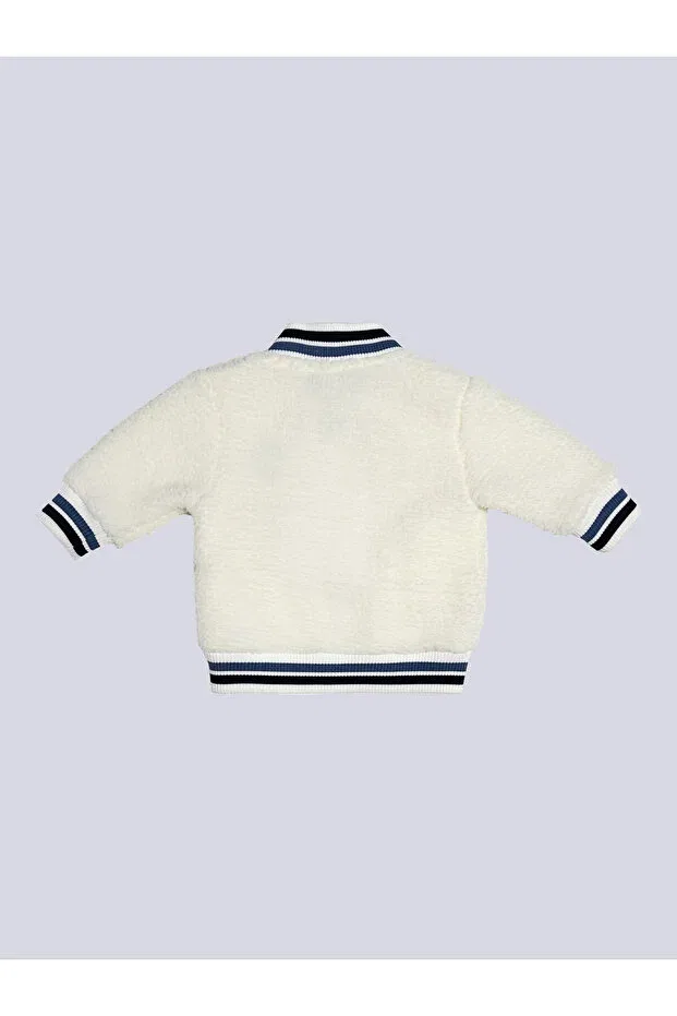 Детские свитшот для девочек с принтом Baby Striped 6 Color Logo Sweat Fenerium, Ecru — фото 2