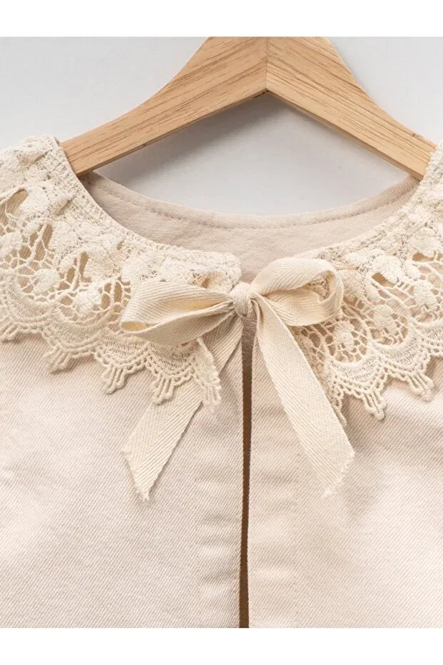 Детская кружевная джинсовая куртка из необработанного денима Mixmax Bebe — фото 2