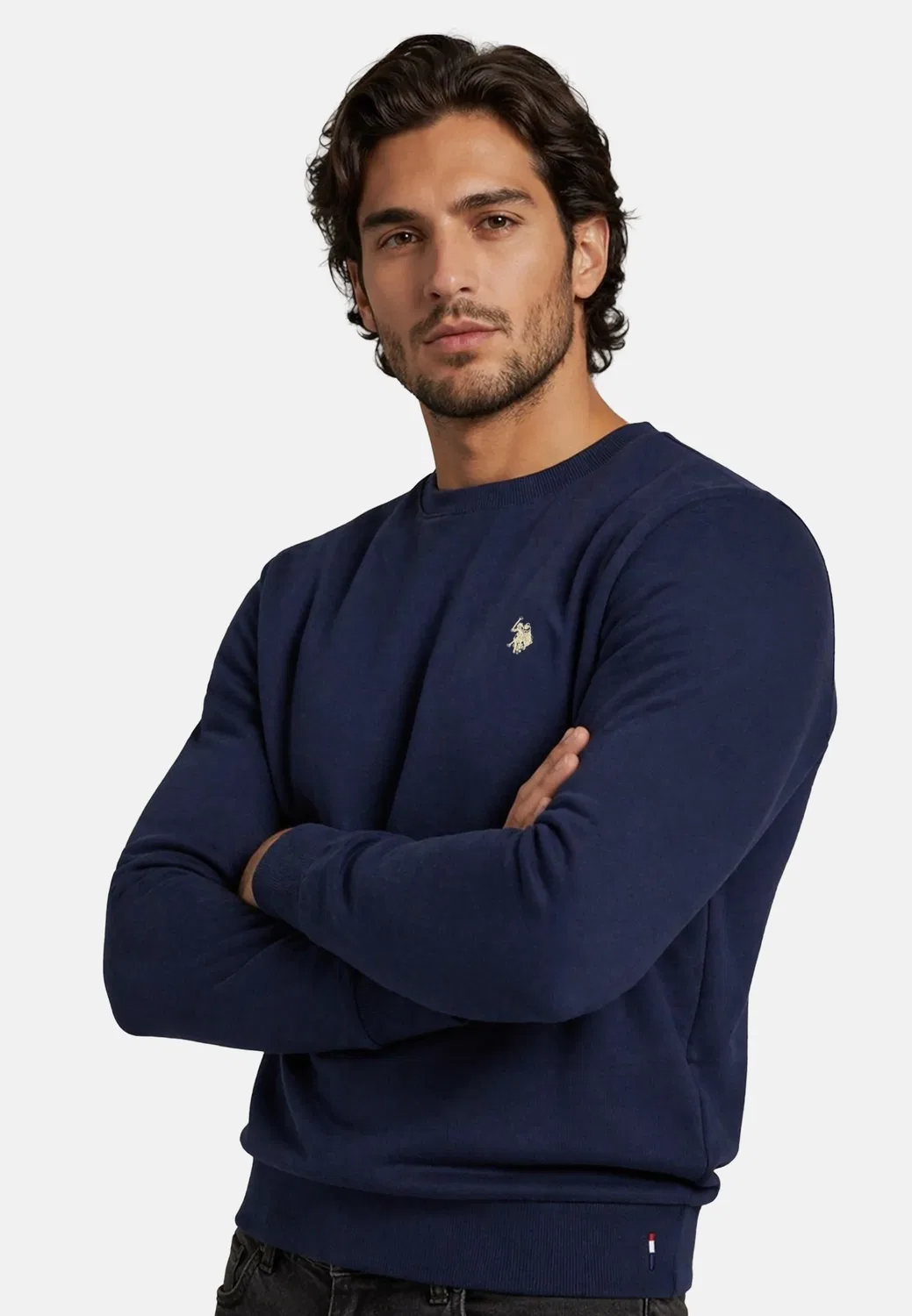 Мужской пуловер с круглым вырезом USJaxxon U.S. Polo Assn., Navy-Beige — фото 2