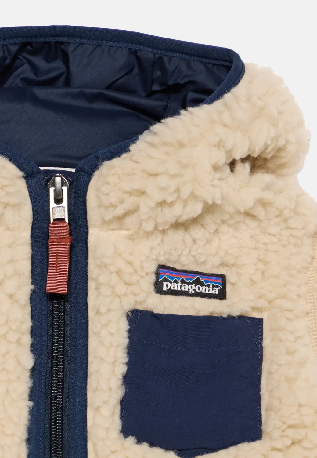 Ретро худи унисекс - куртка для активного отдыха Patagonia, Dark Natural/New Navy — фото 3