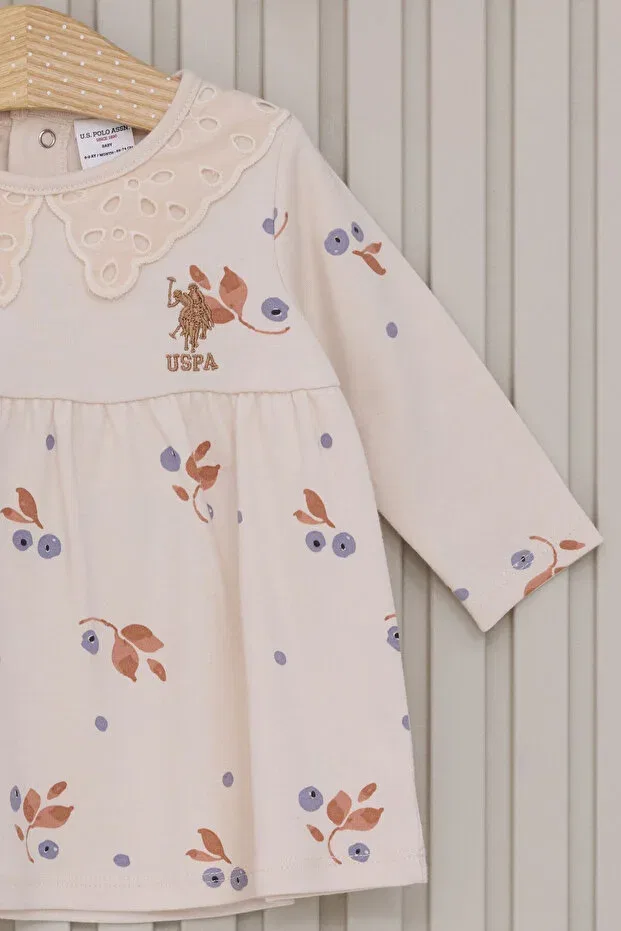 Детский комплект для девочек с длинным рукавом U.S. Polo Assn., Beige Melange — фото 2