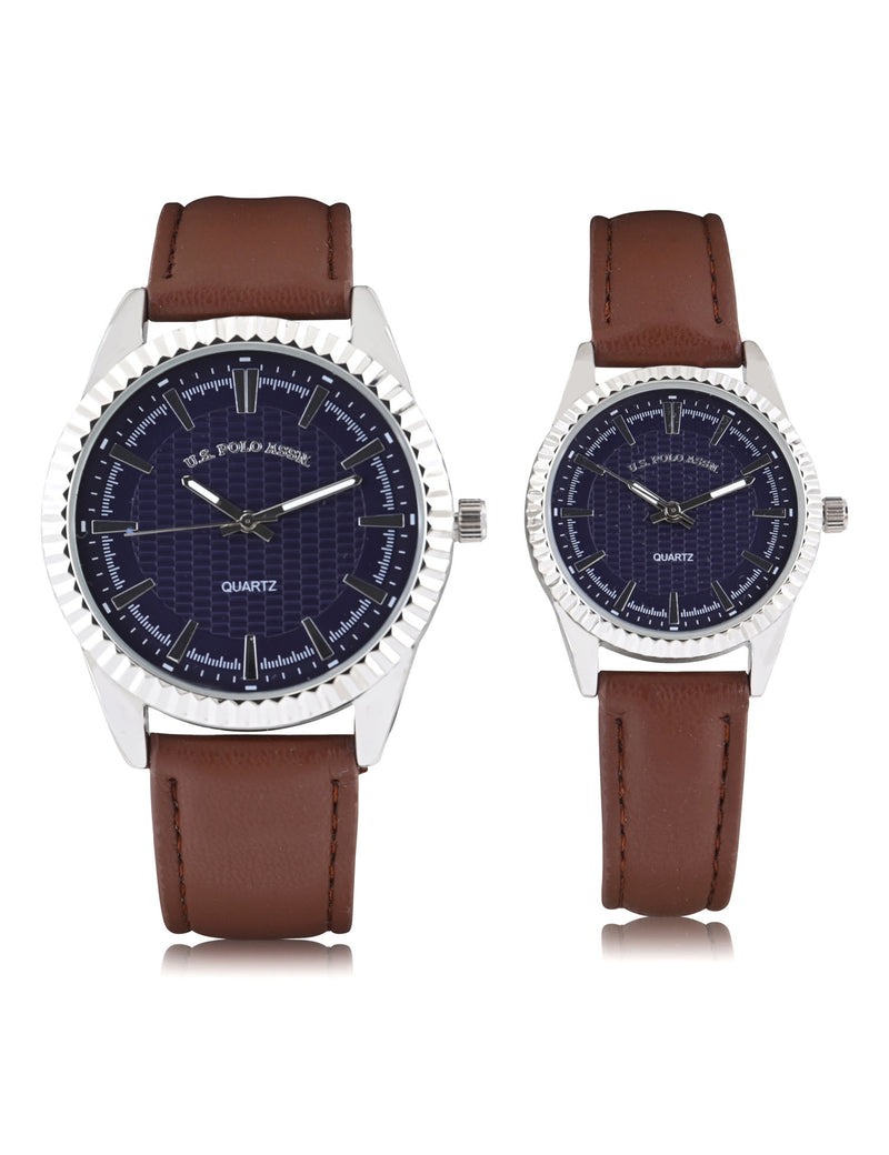

Часы U.S. Polo Assn His And Hers Brown Strap, 2шт, коричневый