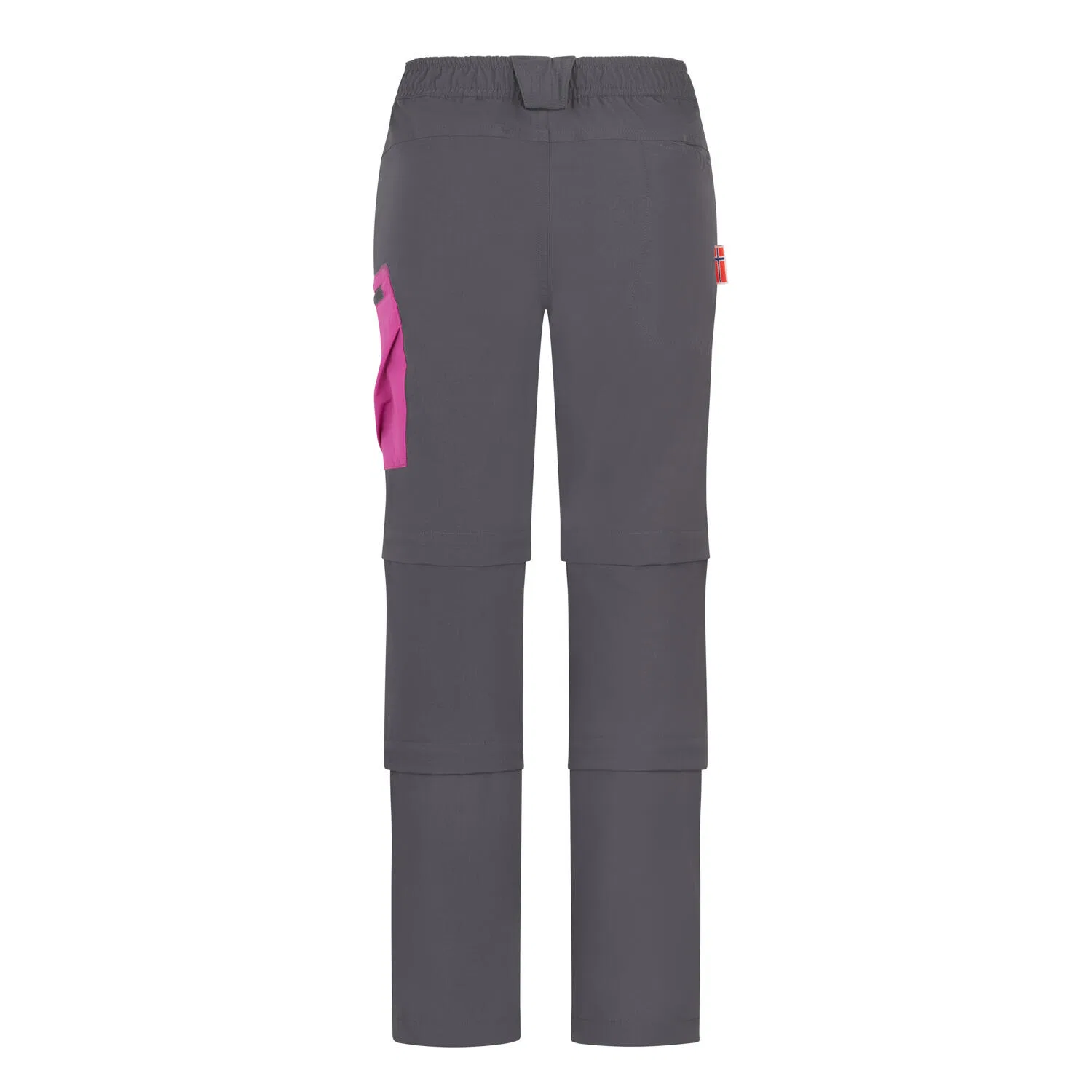Детские брюки-трансформеры Preikestolen Double Zip-Off Trollkids, Sturmgrau Bengalrosa — фото 2