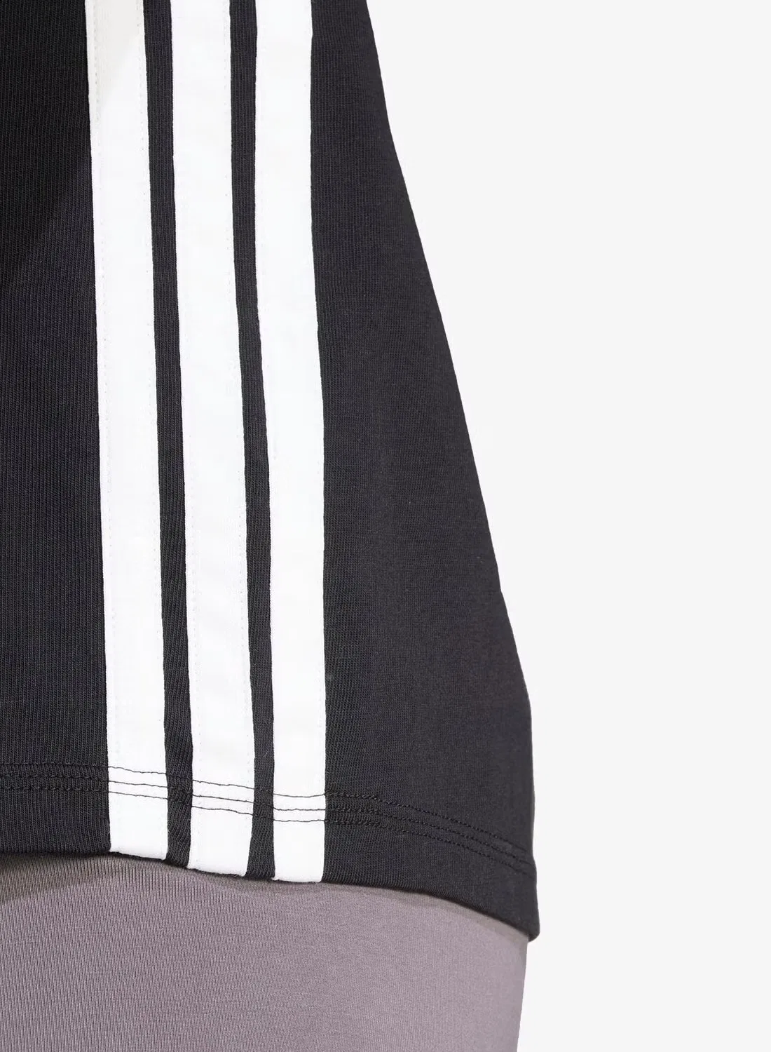 Футболка с принтом полос Adidas, черный — фото 4