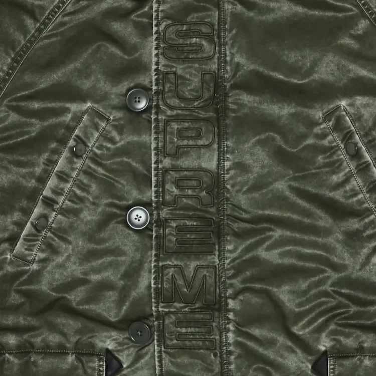 Парка Supreme Washed Flight Satin N-3B 'Olive' — фото 3
