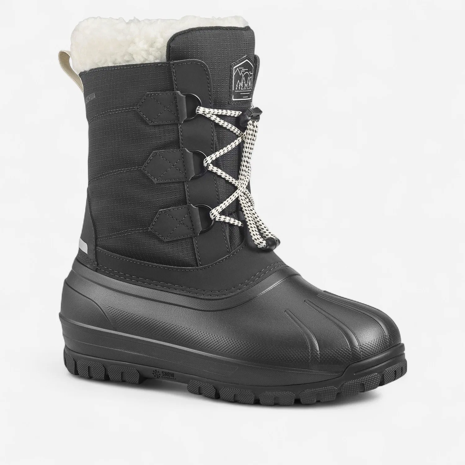 Детские зимние сапоги с принтом SH900 Quechua, Rauchschwarz