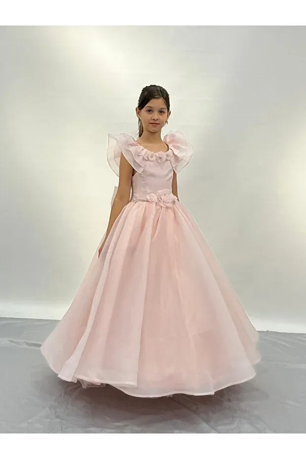 Детское платье для девочек с воланами Butikhappykids, Powder — фото 3