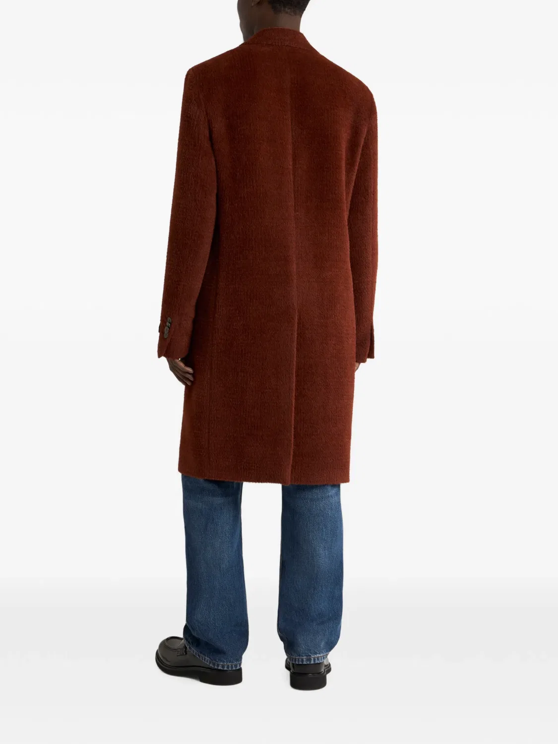 Пальто с клетчатой фактурой, коричневое ETRO, коричневый — фото 4