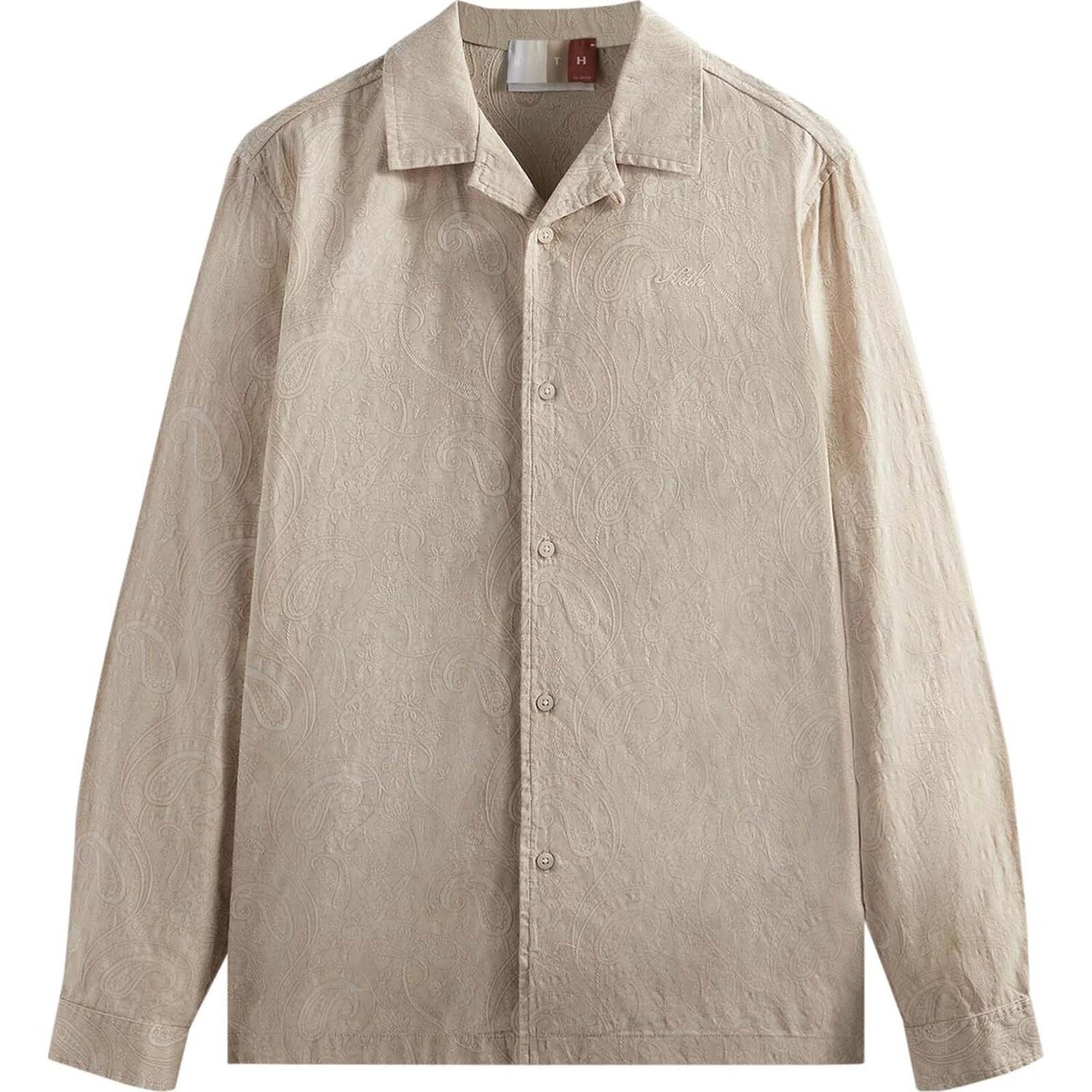 

Рубашка Kith Paisley Jacquard Thompson Camp Collar, бежевый