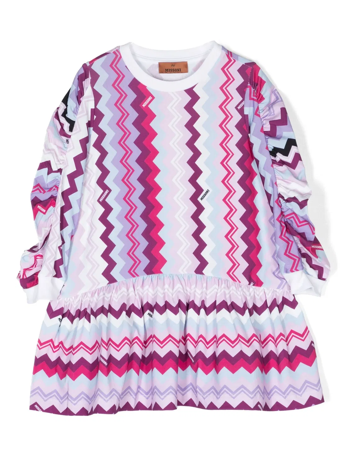 Стрейч-хлопковое платье с зигзаг‑принтом Missoni, фиолетовый