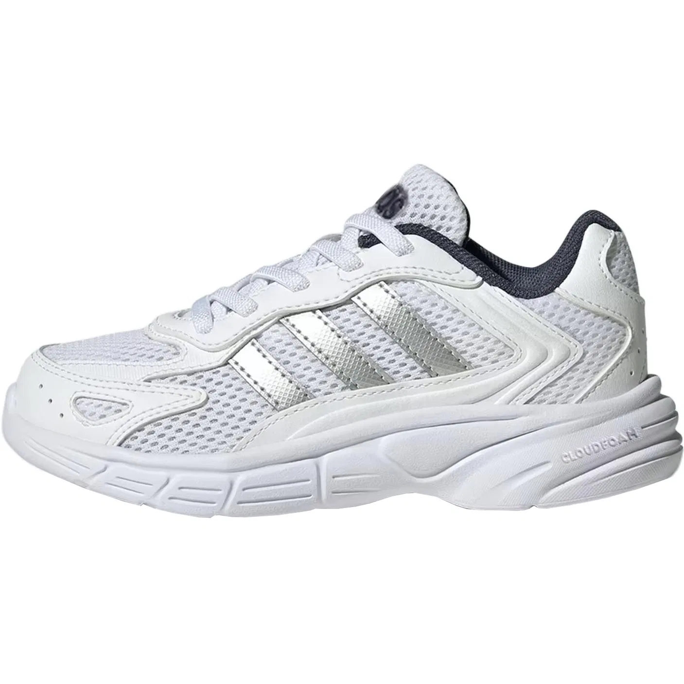 Детские кроссовки для бега с сетчатым верхом Adidas, Cloud White/Silver/Marine Blue