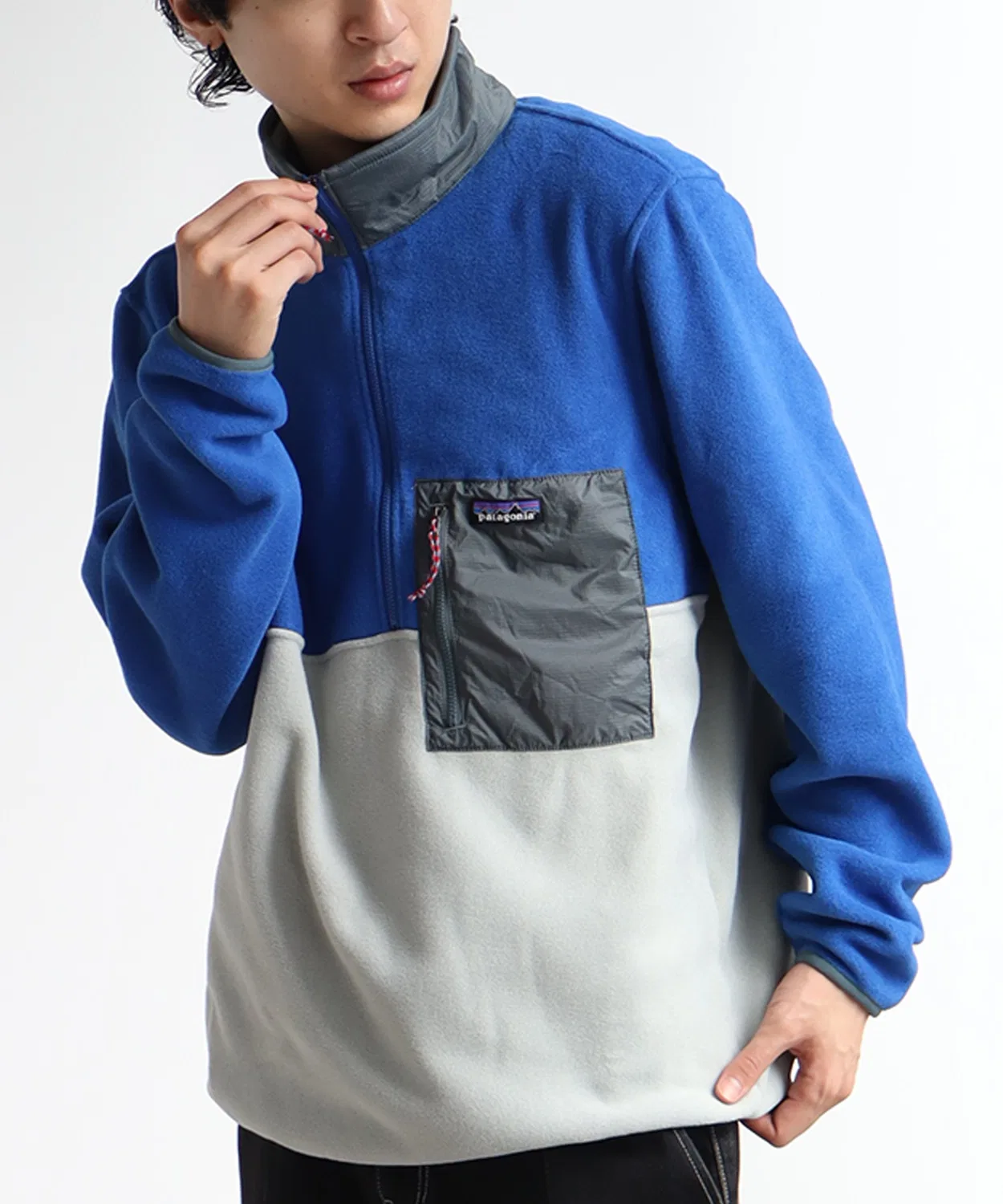 Флисовая куртка Patagonia Micro Dini 1/2 Zip Pullover, синяя — фото 2