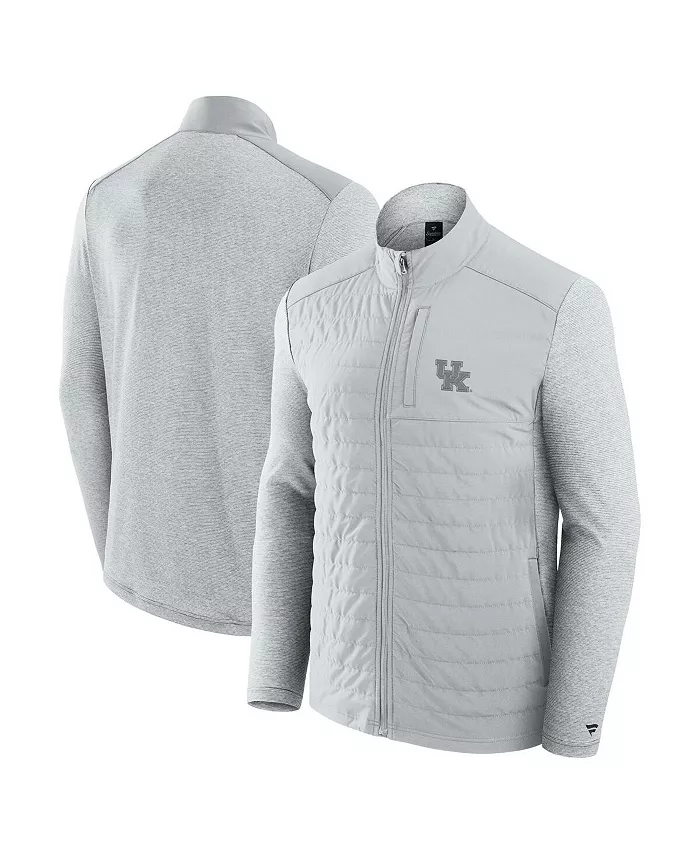 

Мужская серая тонированная толстовка с молнией Kentucky Wildcats с основным логотипом Fanatics