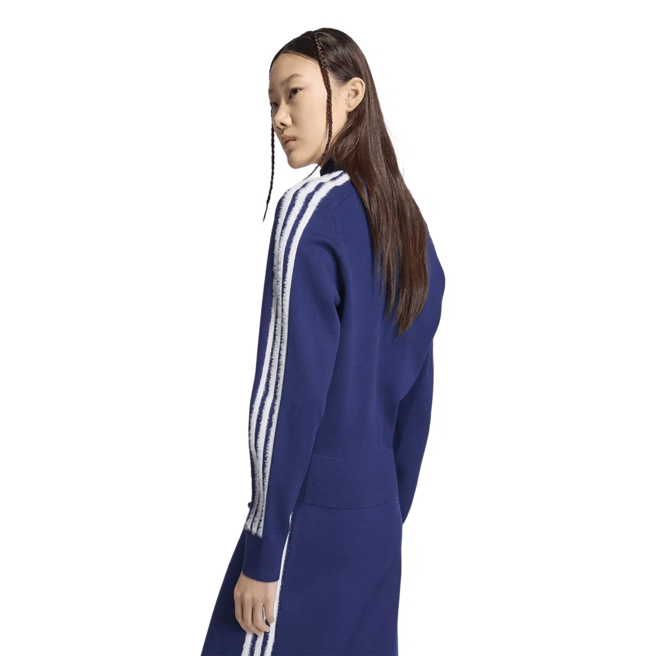 Женская куртка с принтом Firebird Knit Track Top adidas, Dark Blue White — фото 2