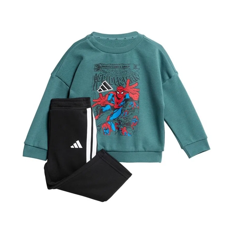 Комплект спортивного костюма с принтом Marvel Sportswear adidas, Зеленый
