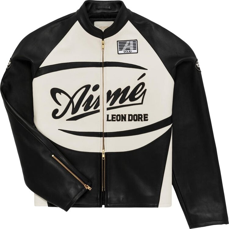 

Куртка Aimé Leon Dore Leather Café Racer Jacket 'Jet Black', черный