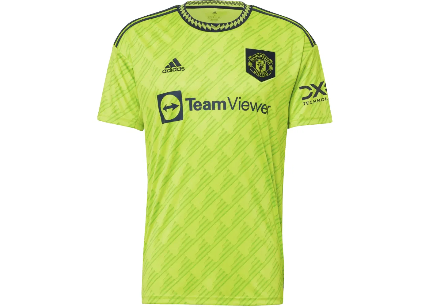 Мужская футболка с принтом Manchester United 22/23 Third Jersey Semi Solar Slime Adidas, Semi Solar Slime