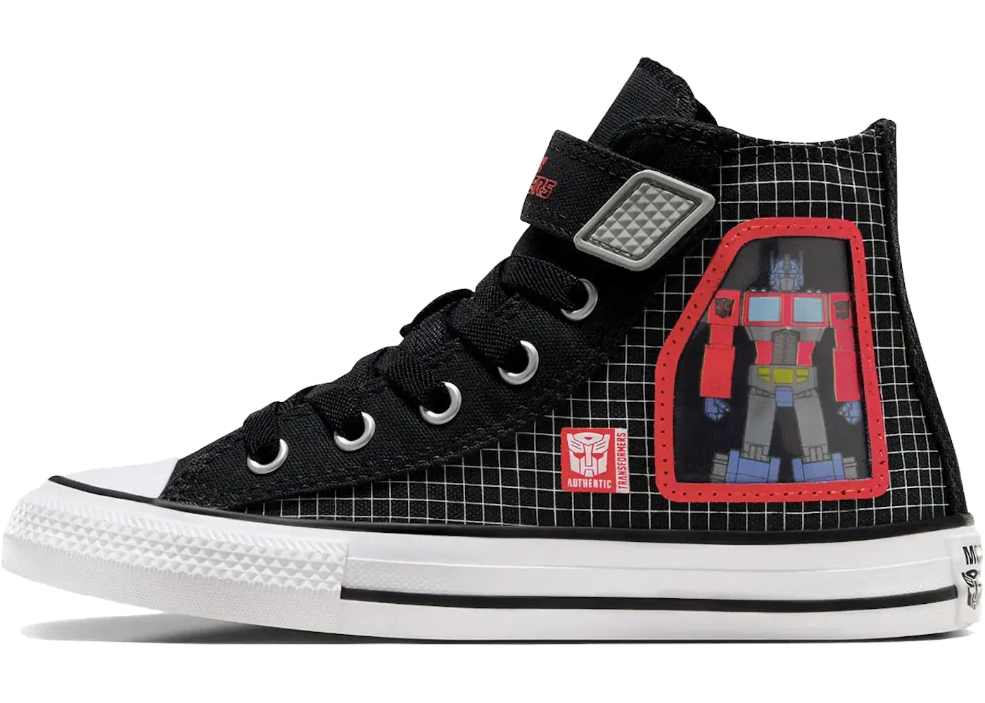 Детские кроссовки на липучках Converse Chuck Taylor All Star EasyOn Hi Transformers Autobots and Decepticons Converse, Black/White/Red — фото 2